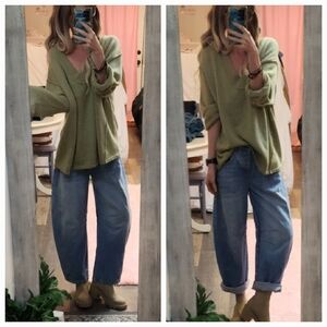 American Eagle Oversized Chunky Sweater Sea Moss Pale Green